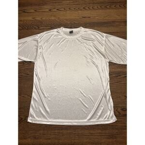 Claudio Nucci Mens Shirt 100% Polyester White Silky Material Size Large